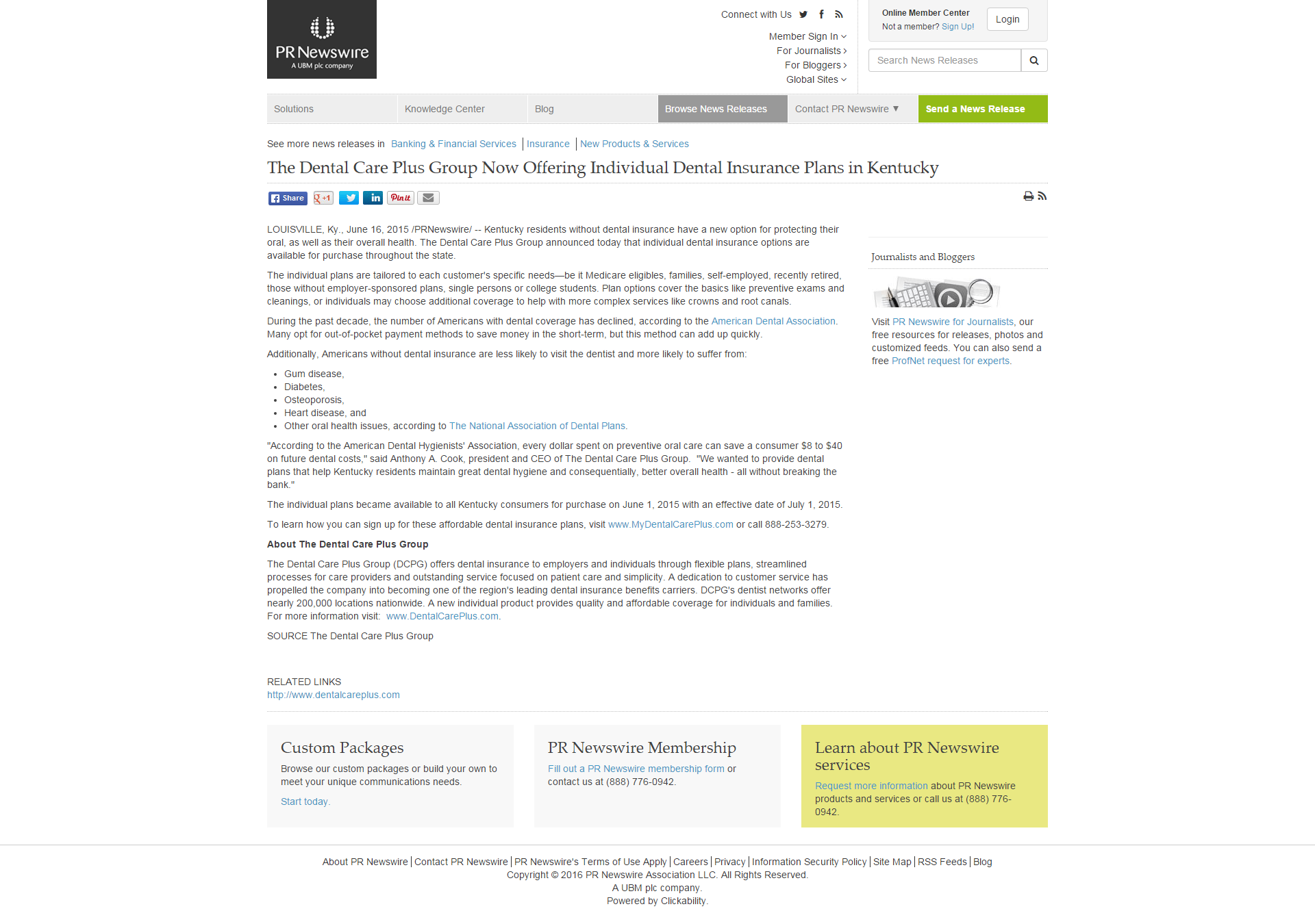 DCPG Press Archive The Dental Care Plus Group